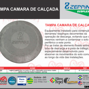 TAMPA CAMARA DE CALÇADA 12” SPILL CONTANIER DESCARGA TAMPA ARTICULADA EM FERRO FUNDIDO - ZEPPINI