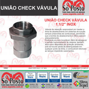 UNIAO CHECK VALV 1.1/2'' INOX