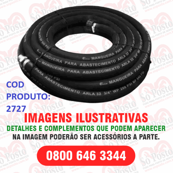 MANGUEIRA BOMBA ABAST 3/4''X5MT P/BB ARLA 32 C/TERM ACETAL+INOX - LUPUS