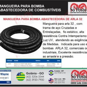 MANGUEIRA BOMBA ABAST 3/4''X5MT P/BB ARLA 32 C/TERM ACETAL+INOX - LUPUS