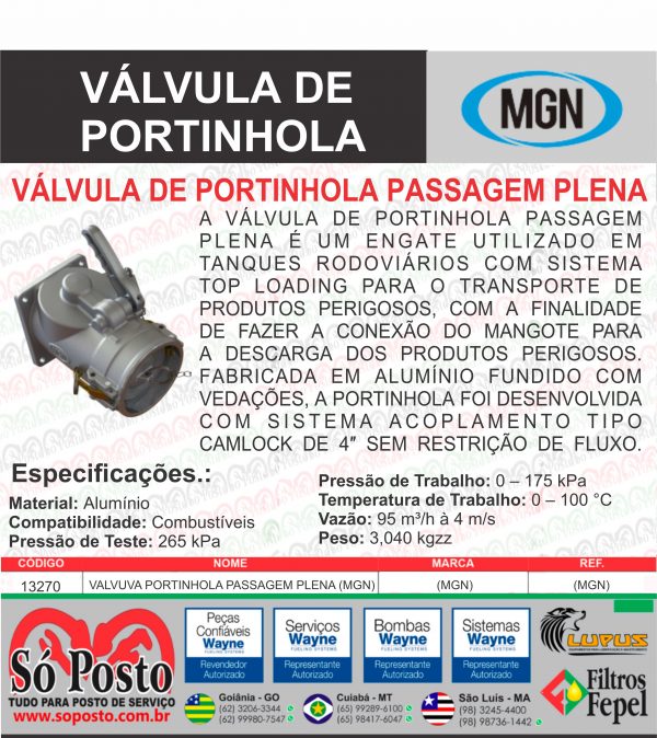 VALVUVA PORTINHOLA PASSAGEM PLENA (MGN)