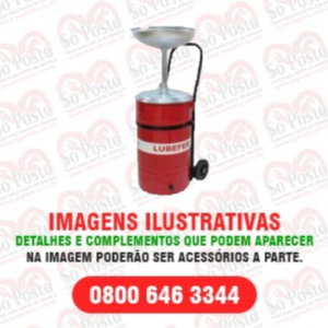 COLETOR DE OLEO 50LTS C/CARRINHO-VERMELHO - LUBEFER