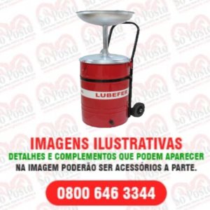 COLETOR DE OLEO 50LTS C/CARRINHO-VERMELHO - LUBEFER