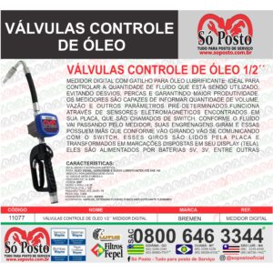 REVOLVER P/  DIESEL E OLEO (VALV CONT OLEO) 1/2"x1 A 35LPM MOD NOVO ANTIGOJ. COM MEDIDOR DIGITAL - BREMEN