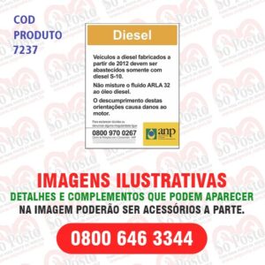 ADESIVO AVISO/ORIENTACOES DIESEL (ALT 20CM X LARG 15,5CM)