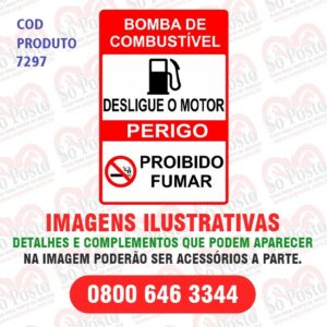ADESIVO P/BOMBA ABAST AVISO DESLIGUE O MOTOR PROIBIDO FUMAR