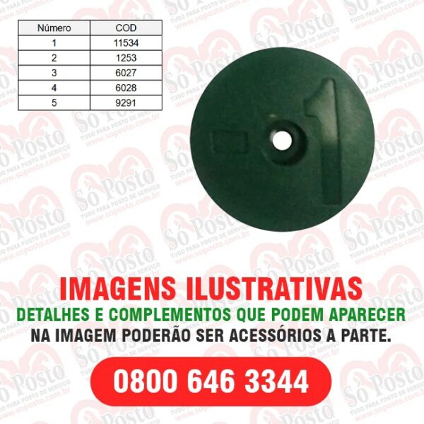 IDENTIFICADOR TANQUE NUMERO 1 COR VERDE PVC