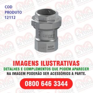 UNIAO CHECK VALV SIMPLES 1.1/2'' x 1.1/2'' BOMBA - INOX - ZEPPINI