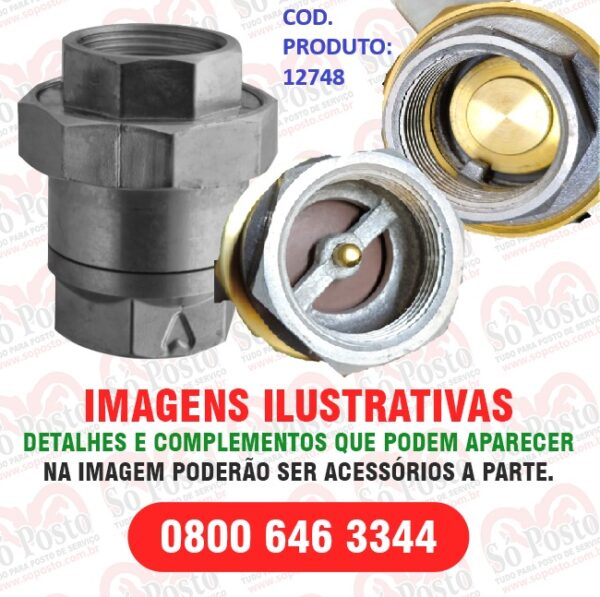 UNIAO CHECK VALV SIMPLES 1.1/2'' x 1.1/2'' ALUMINIO - DIVERSOS