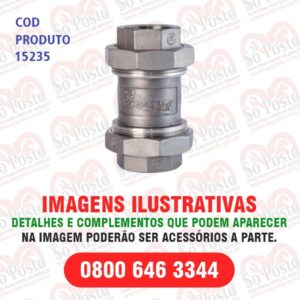 UNIAO CHECK VALV DUPLA UNIÃO 1.1/2'' x 1.1/2'' BOMBA INOX -  ZEPPINI