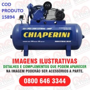COMPRESSOR DE AR ALTA PRESSAO LINHA BLUE(AZUL) 20PCM-PSI 200 LITROS APV C/MOTOR TRIFASICO
