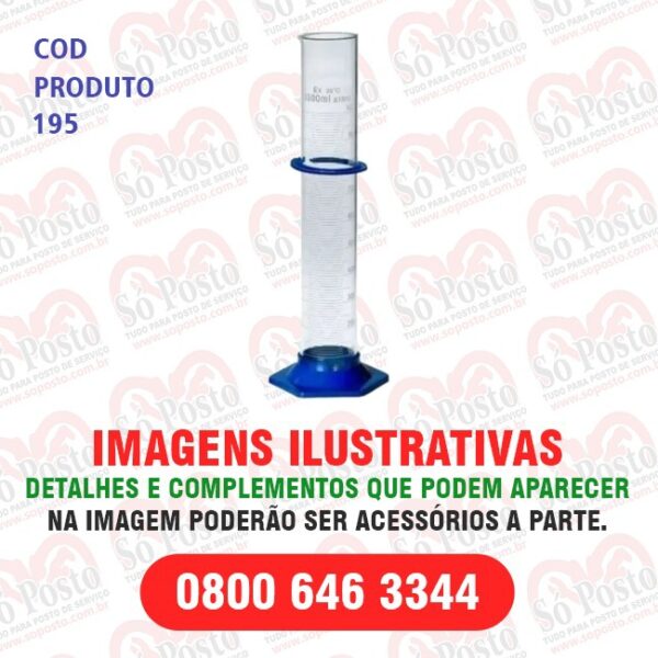 PROVETA GRADUADA VIDRO 1.000ML C/BASE POLI S/TAMPA
