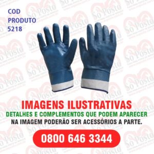 LUVA NITRILATEX PALMA LISA T-10 C/PUNHO DE LONA