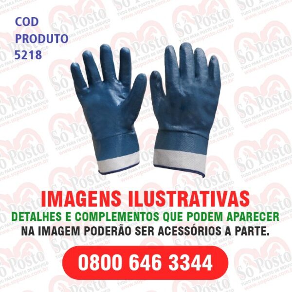 LUVA NITRILATEX PALMA LISA T-10 C/PUNHO DE LONA