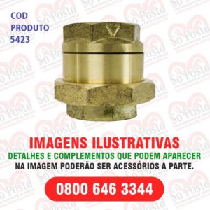 UNIAO CHECK VALV SIMPLES S/UNIÃO (VALV LINHA VERTICAL) C/VEDAÇÃO SIMPLES LATÃO/BRONZE DE 2" S/MOLA