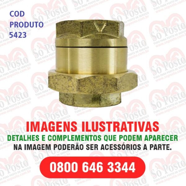 UNIAO CHECK VALV SIMPLES S/UNIÃO (VALV LINHA VERTICAL) C/VEDAÇÃO SIMPLES LATÃO/BRONZE DE 2" S/MOLA