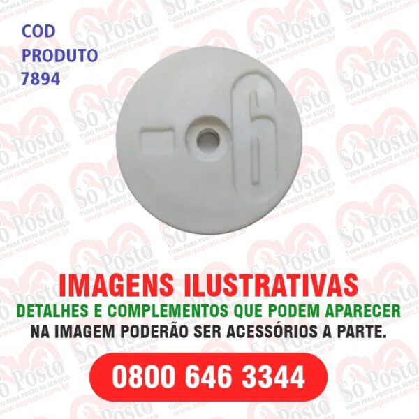 IDENTIFICADOR TANQUE NUMERO 6 COR BRANCO PVC