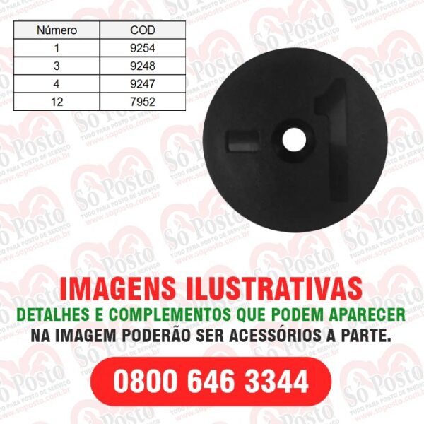 IDENTIFICADOR TANQUE NUMERO 1 COR PRETO PVC
