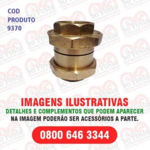 UNIAO CHECK VALV SIMPLES C/UNIÃO C/VEDAÇÃO SIMPLES LATÃO/BRONZE DE 1 1/2" S/MOLA