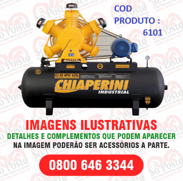 COMPRESSOR DE AR ALTA PRESSÃO 60PCM X 425LT RESERVAT MOTOR TRIF 15 HP