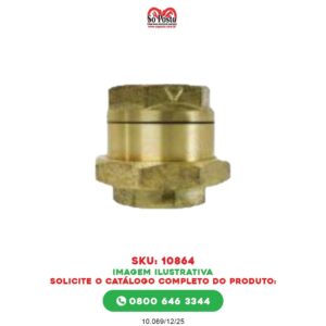 UNIAO CHECK VALV DUPLA UNIÃO C/VEDAÇÃO SIMPLES LATÃO/BRONZE DE 2" S/MOLA