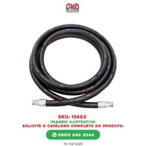 MANGUEIRA BOMBA ABAST 3/4"5MT C/TERM ALUMINIO (FIX+GIR) C/TRAMA AÇO - KORAX