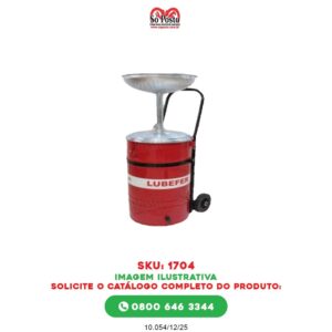 COLETOR DE OLEO 50LTS C/CARRINHO-VERMELHO - LUBEFER