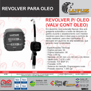 REVOLVER P/ OLEO(VALV CONT OLEO) 1/2"x30LPM MOD NOVO ANTIGOTEJANTE COM MED MECANICO 30LPM X 1000PSI X1/2 -2100KFG7