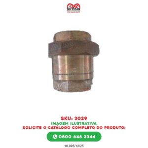 UNIAO CHECK VALV SIMPLES S/UNIÃO (VALV LINHA VERTICAL) C/VEDAÇÃO SIMPLES LATÃO/BRONZE DE 1.1/2" S/MOLA