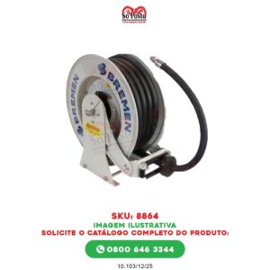 CARRETEL RETRATIL 1'' P/ DIESEL P/ MANG 15M CINZA - BREMEN