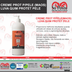 CREME PROT P/PELE(MAOS) LUVA QUIM PROTET PELE GRUP 3 X 1.000 GRAMAS C/APLICADOR
