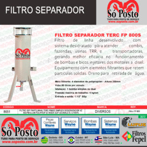 FILTRO SEPARADOR MOD: TERC - FP 800