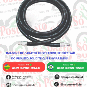 MANGUEIRA BOMBA ABAST 3/4"5MT C/TERM ALUMINIO (FIX+GIR) C/TRAMA AÇO - KORAX