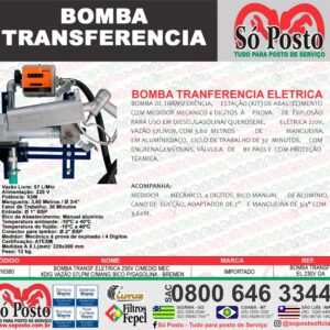 KIT DE ABASTECIMENTO (BOMBA TRANSF) ELETRICA 230V C/MEDIDOR MECANICO 4 DIGIT P/GASOLINA 57LPM+MANG BICO MANUAL – BREMEN