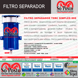FILTRO SEPARADOR MOD: TERC - S8000S