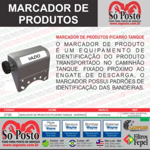 MARCADOR DE PRODUTOS PARA CARRO TANQUE - DIVERSOS