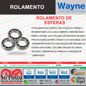 ROLAMENTO DE ESFERAS DO EIXO C/EXCENTRICO MEDIDOR IMETER1 3G WM000625-0001CJ - WAYNE