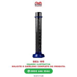 PROVETA GRADUADA VIDRO 1.000ML C/BASE POLIPROPILENO S/TAMPA - DIVERSOS