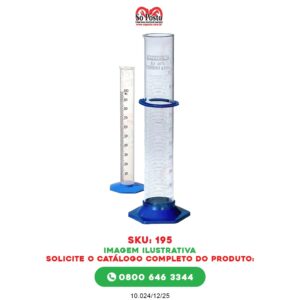 PROVETA GRADUADA VIDRO 1.000ML C/BASE POLIPROPILENO S/TAMPA - DIVERSOS